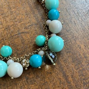 J.Crew Turquoise Taupe Crystal Statement Necklace